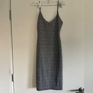 Mind Code Gray Slip Dress Spaghetti Strap V-Neck